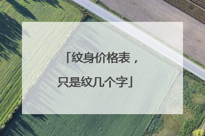 纹身价格表，只是纹几个字