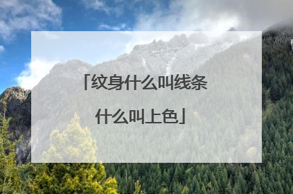 纹身什么叫线条 什么叫上色