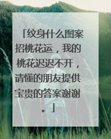 纹身什么图案招桃花运，我的桃花迟迟不开，请懂的朋友提供宝贵的答案谢谢。