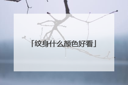 纹身什么颜色好看