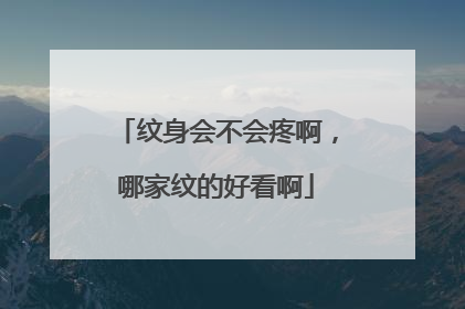 纹身会不会疼啊，哪家纹的好看啊