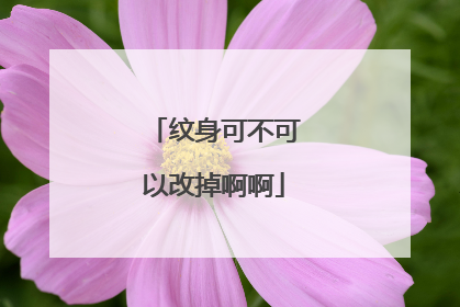 纹身可不可以改掉啊啊