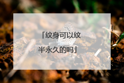 纹身可以纹半永久的吗