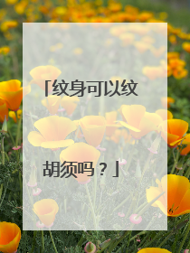 纹身可以纹胡须吗？