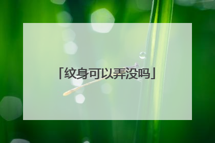 纹身可以弄没吗