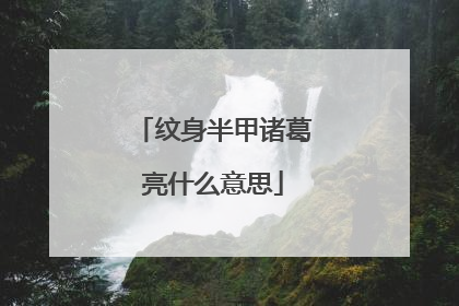 纹身半甲诸葛亮什么意思