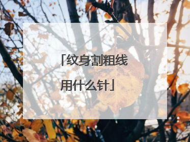 纹身割粗线用什么针