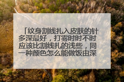 纹身割线扎入皮肤的针多深最好，打雾时时不时应该比割线扎的浅些，同一种颜色怎么能做饭由深到浅的过度，
