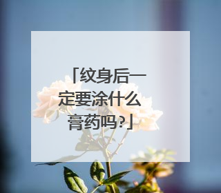 纹身后一定要涂什么膏药吗?