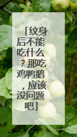 纹身后不能吃什么？那吃鸡鸭鹅，应该没问题吧