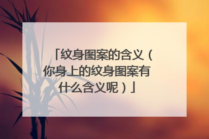 纹身图案的含义(你身上的纹身图案有什么含义呢)