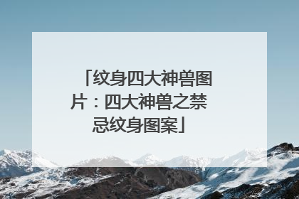 纹身四大神兽图片：四大神兽之禁忌纹身图案