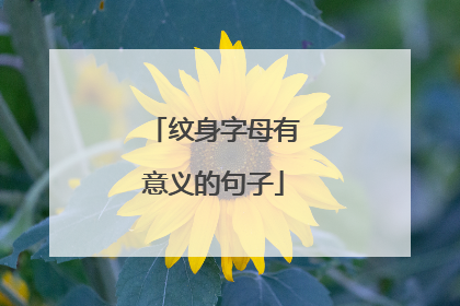 纹身字母有意义的句子