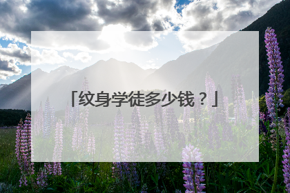 纹身学徒多少钱？