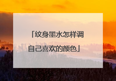纹身墨水怎样调自己喜欢的颜色