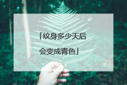 纹身多少天后会变成青色