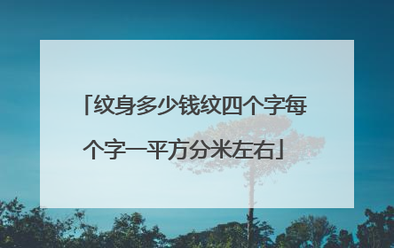 纹身多少钱纹四个字每个字一平方分米左右