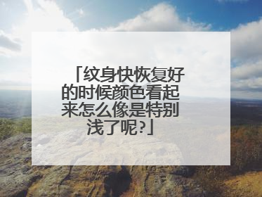 纹身快恢复好的时候颜色看起来怎么像是特别浅了呢?