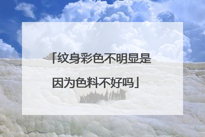纹身彩色不明显是因为色料不好吗