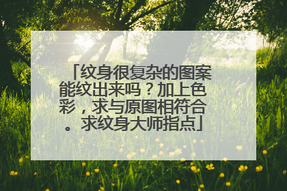 纹身很复杂的图案能纹出来吗？加上色彩，求与原图相符合。求纹身大师指点