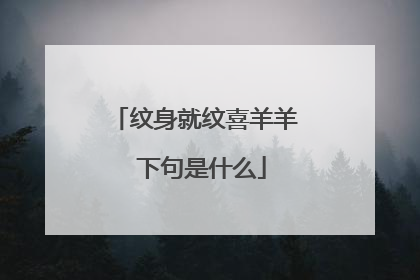纹身就纹喜羊羊 下句是什么