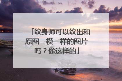 纹身师可以纹出和原图一模一样的图片吗?像这样的