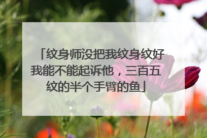 纹身师没把我纹身纹好我能不能起诉他，三百五纹的半个手臂的鱼