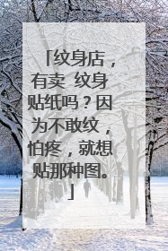 纹身店，有卖 纹身贴纸吗？因为不敢纹，怕疼，就想贴那种图。