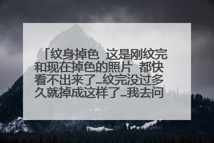 纹身掉色 这是刚纹完和现在掉色的照片 都快看不出来了…纹完没过多久就掉成这样了…我去问那个纹身师傅