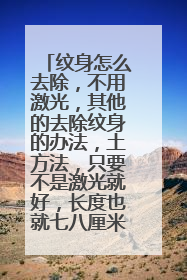 纹身怎么去除,不用激光,其他的去除纹身的办法,土方法,只要不是激光就好,长度也就七八厘米吧,