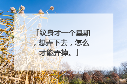 纹身才一个星期，想弄下去，怎么才能弄掉。