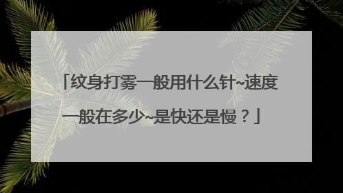 纹身打雾一般用什么针~速度一般在多少~是快还是慢?