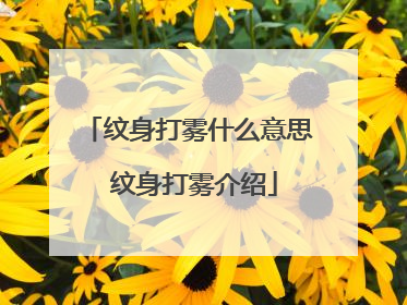 纹身打雾什么意思 纹身打雾介绍