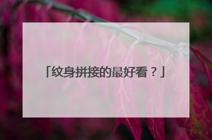 纹身拼接的最好看？