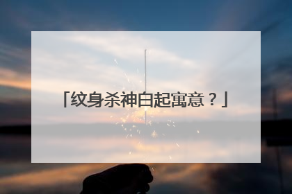 纹身杀神白起寓意？