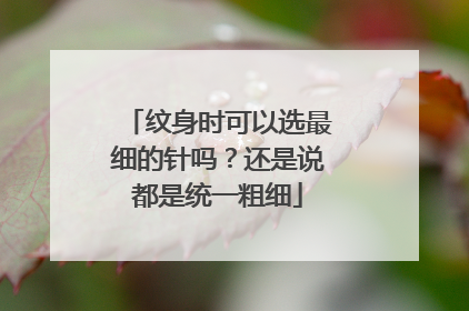 纹身时可以选最细的针吗？还是说都是统一粗细