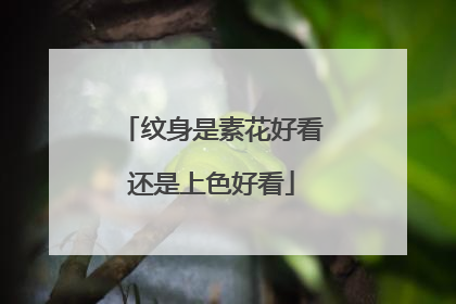 纹身是素花好看还是上色好看