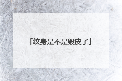 纹身是不是毁皮了