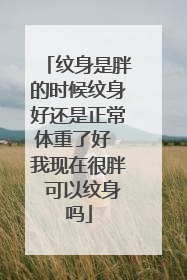 纹身是胖的时候纹身好还是正常体重了好 我现在很胖 可以纹身吗