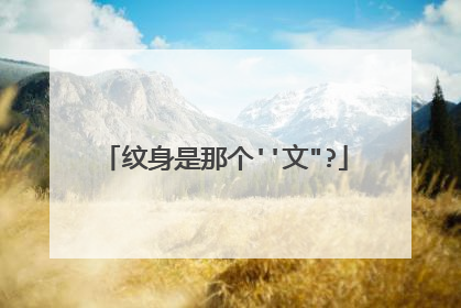 纹身是那个''文