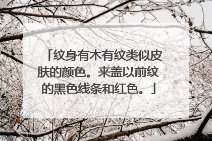 纹身有木有纹类似皮肤的颜色。来盖以前纹的黑色线条和红色。