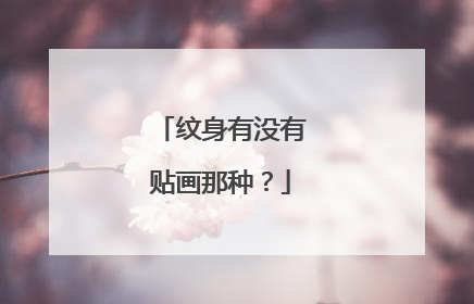 纹身有没有贴画那种？