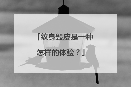 纹身毁皮是一种怎样的体验?