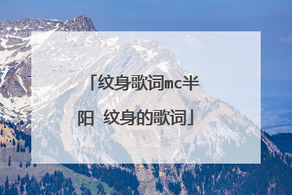 纹身歌词mc半阳 纹身的歌词