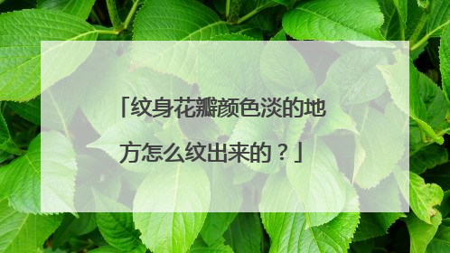 纹身花瓣颜色淡的地方怎么纹出来的？