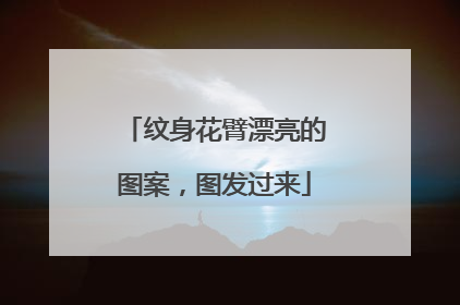 纹身花臂漂亮的图案，图发过来