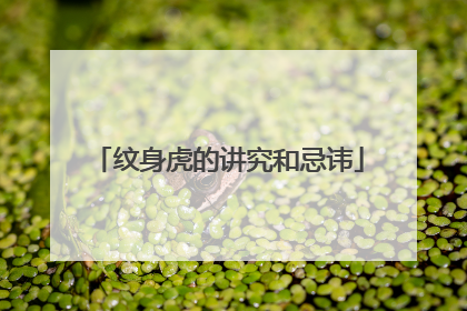 纹身虎的讲究和忌讳