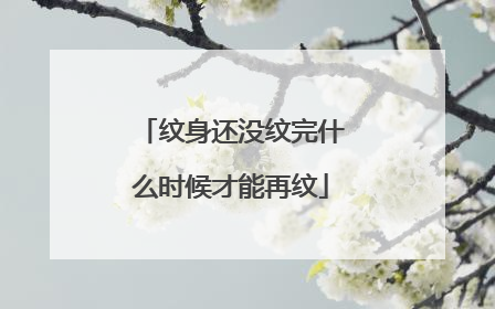 纹身还没纹完什么时候才能再纹
