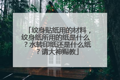 纹身贴纸用的材料,纹身纸所用的纸是什么?水转印纸还是什么纸?请大神赐教