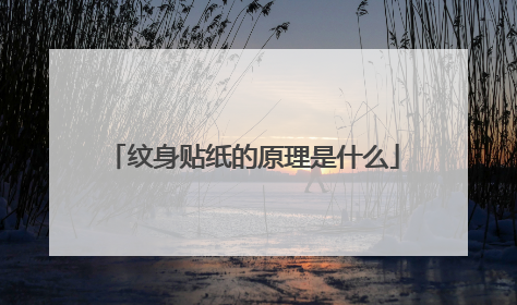 纹身贴纸的原理是什么